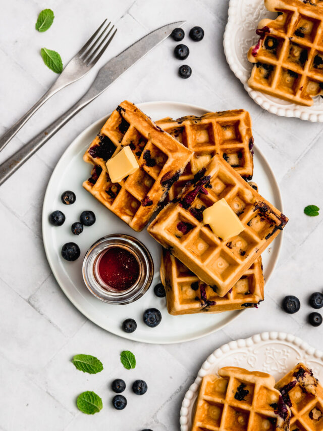 The Best Blueberry Waffles