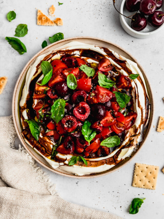 Cold Caprese Dip with Fruit
