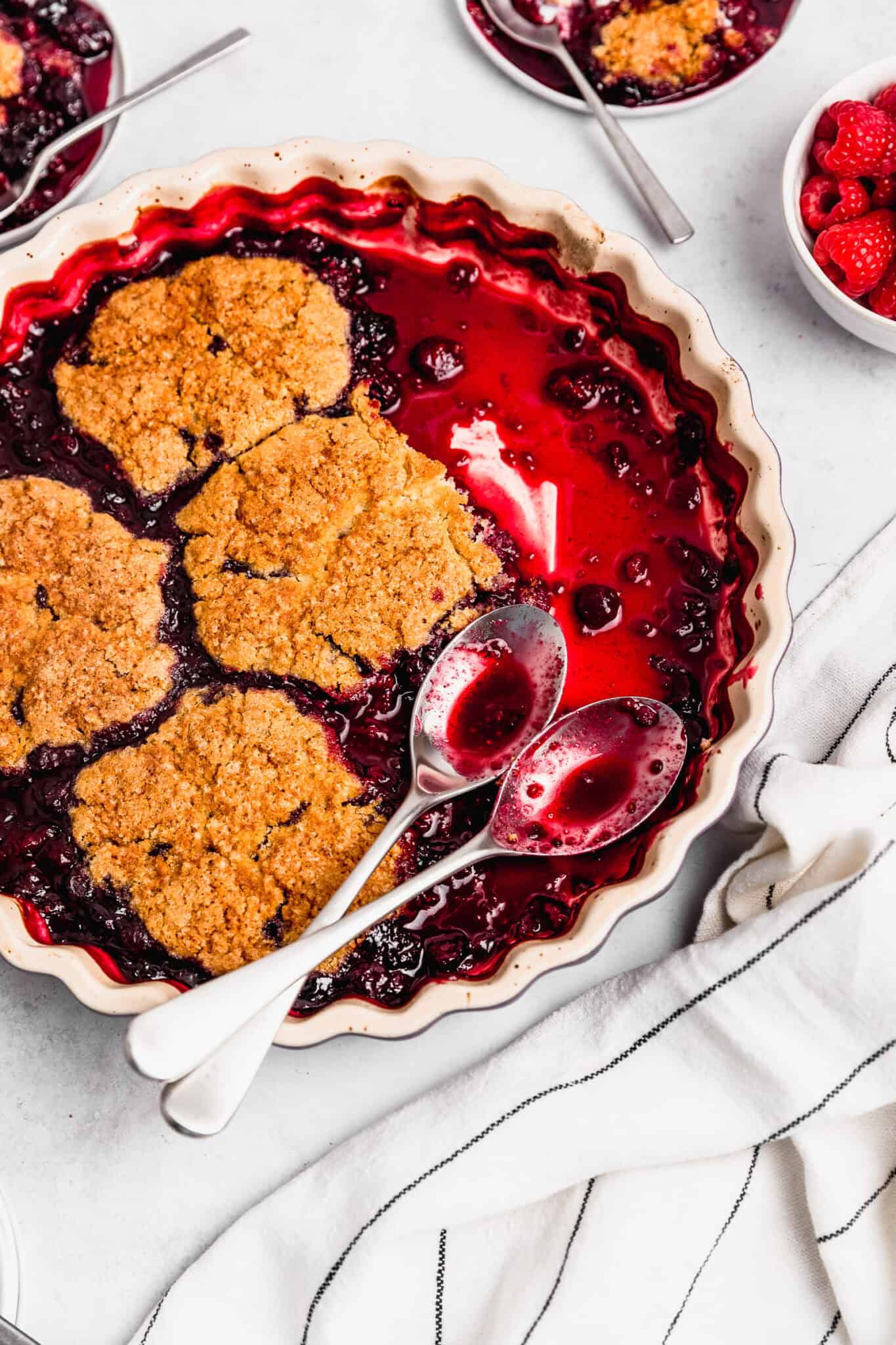 Easy Mixed Berry Cobbler Recipe with Video | Cravings Journal