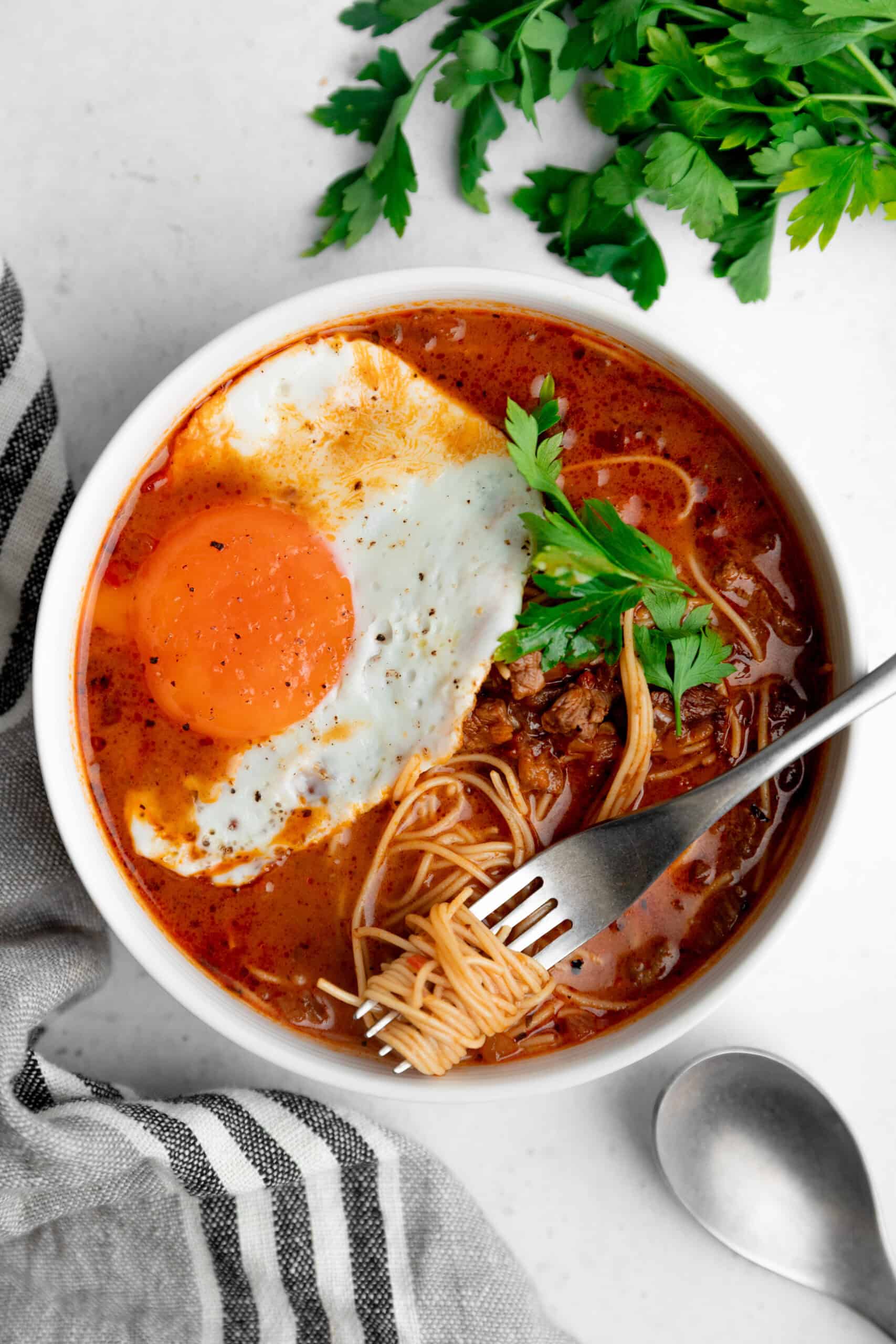 Traditional Peruvian Sopa Criolla (Creole Beef Soup)